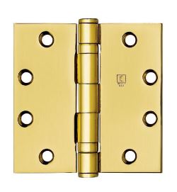BB1279 4.5 X 4.5 SQ Hinge, Ball Bearing, US3 - Bright Brass NRP
