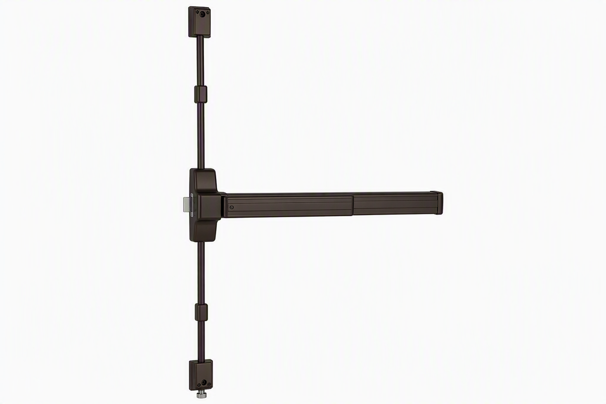 9927EOF3134 4' Fire Rated Surface Vertical Rod Grooved Case Exit Device; Dark Bronze Fini